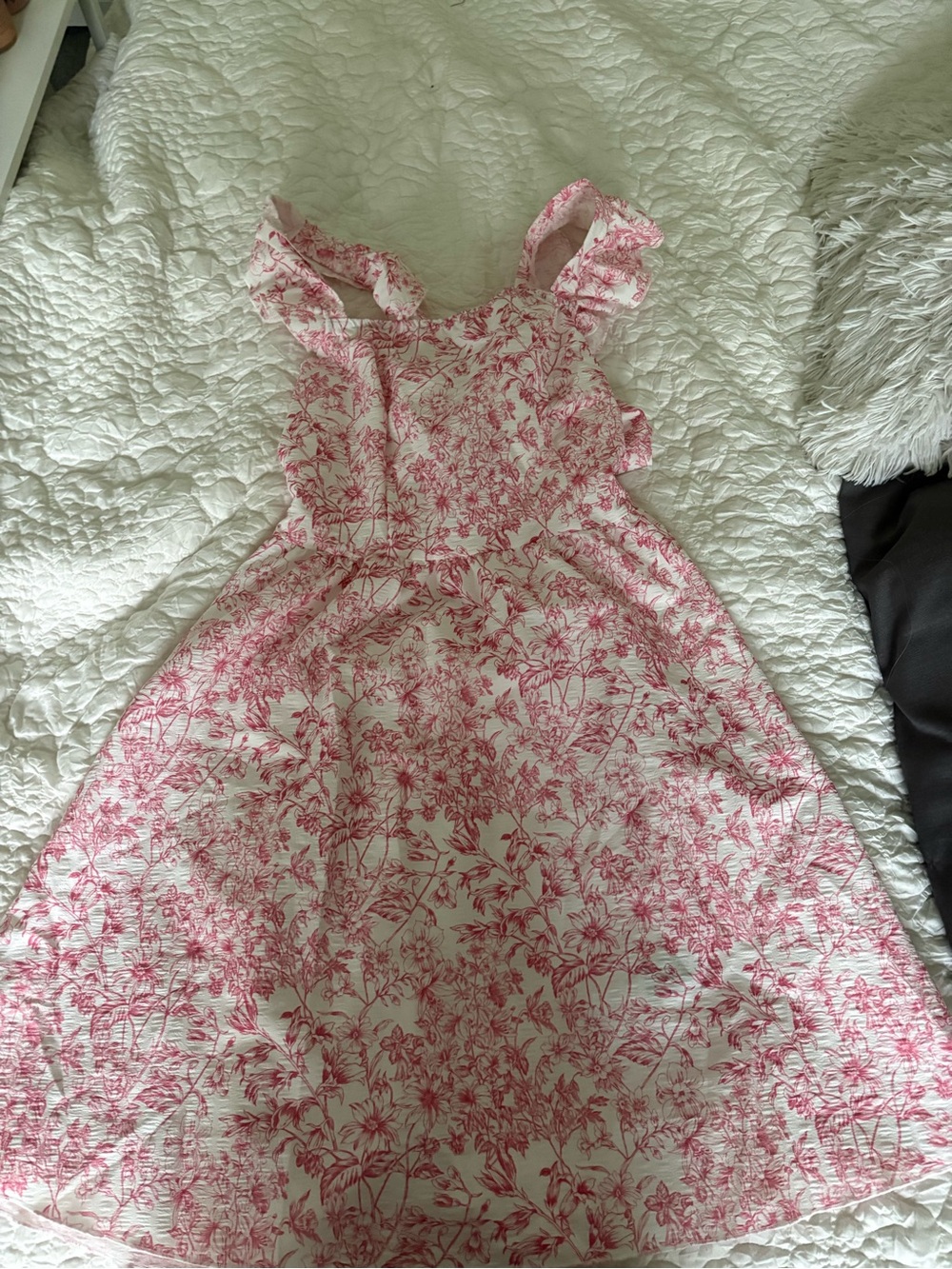 SHEIN Pink Floral Ruffle Strap Casual Dress